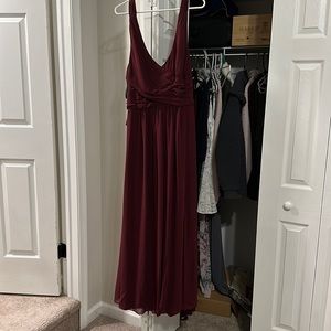 Maroon bridesmaid dress
